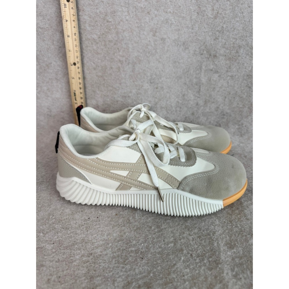 DE FLORANCE Cream Beige Suede Leather Sneakers Shoes US 9.5‎ EU 41 Men Women